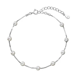 Stříbrný náramek s shell perličkami