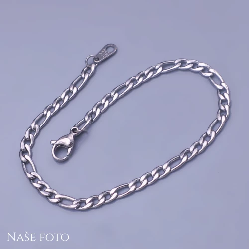 Náramek z chirurgické oceli FIGARO 3mm