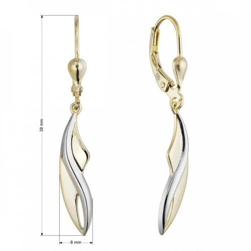 Stříbrné dvoubarevné náušnice vlnky