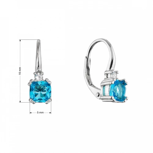 Stříbrné náušnice s modrými zirkony