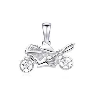 Stříbrný přívěšek motorka