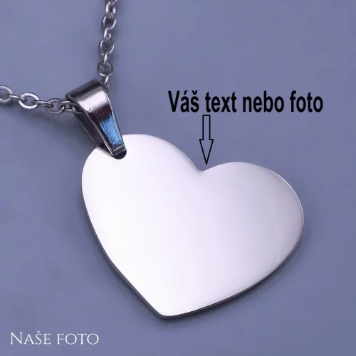 Přívěsek hladké srdíčko z chirurgické oceli