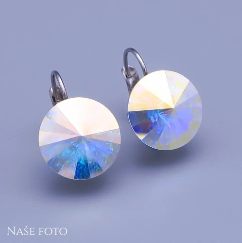 Náušnice Swarovski-rivoli 14mm  crystal AB měnící