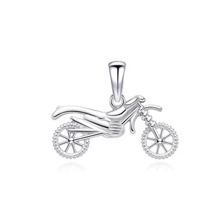 Stříbrný přívěšek motorka enduro