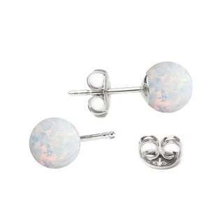 Stříbrné opálové náušnice - 6 mm