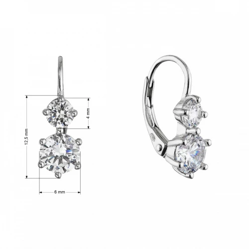 Stříbrné dvojité náušnice