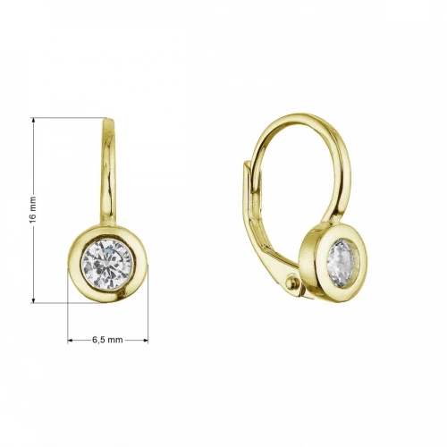 Pozlacené stříbrné náušnice se zirkonem