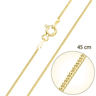 Pozlacený stříbrný řetízek plochý