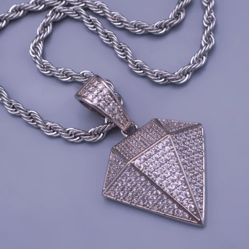 Přívěsek diamant s řetízkem z chirurgické oceli