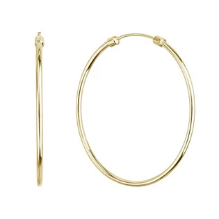 Pozlacené stříbrné náušnice kruhy 40mm