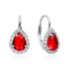 Další: Stříbrné dámské náušnice červené zirkony