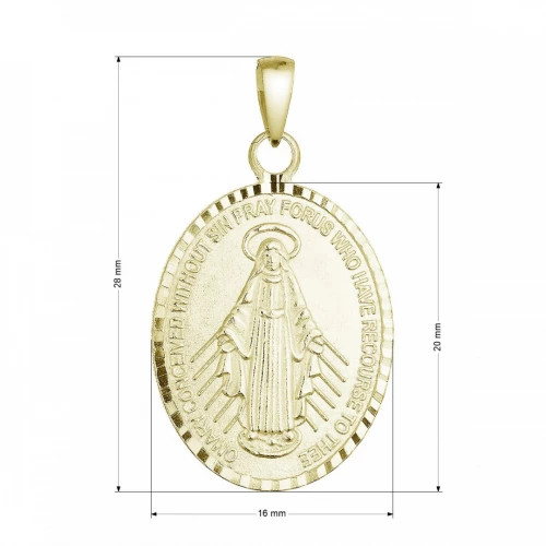 Pozlacený stříbrný přívěsek medailon Madonka