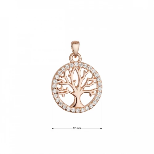 Pozlacený růžový přívěsek strom života