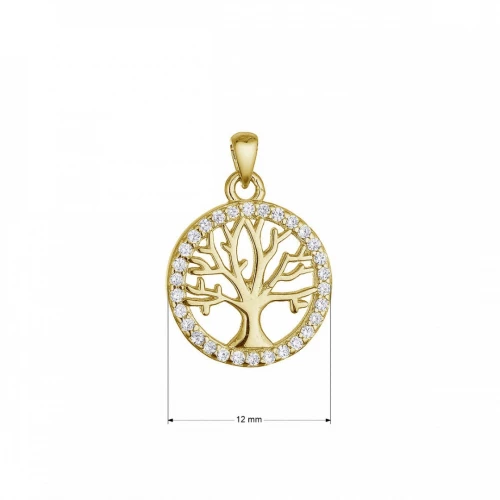 Stříbrný pozlacený přívěsek strom života