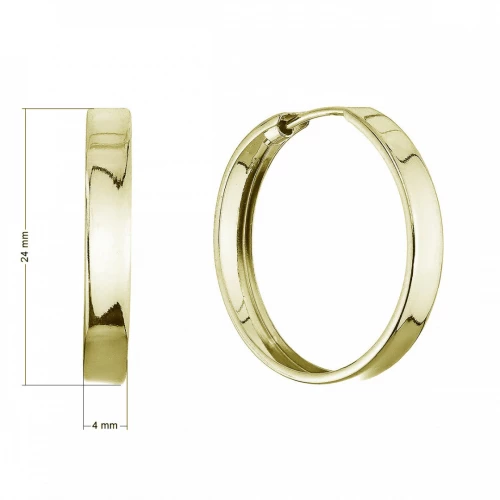 Stříbrné pozlacené náušnice kruhy 24 mm