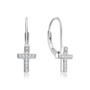 Stříbrné náušnice křížky