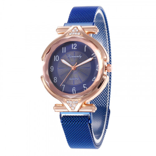 Moderní dámské hodinky v modré barvě