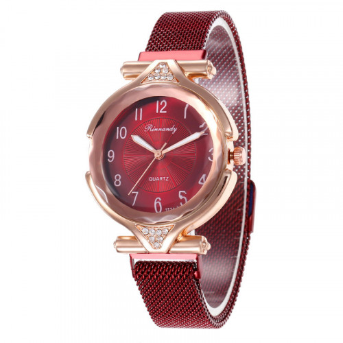 Moderní dámské hodinky v červené barvě