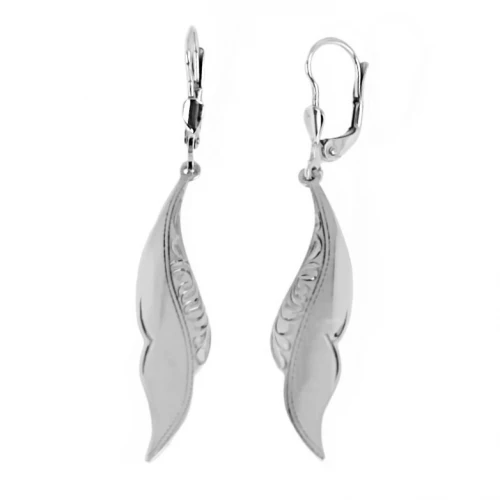 Stříbrné visací náušnice lístky