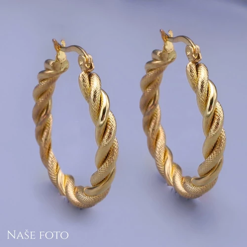 Pozlacené pletené kruhy z chirurgické oceli