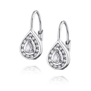 Stříbrné dívčí náušnice slzičky se zirkony