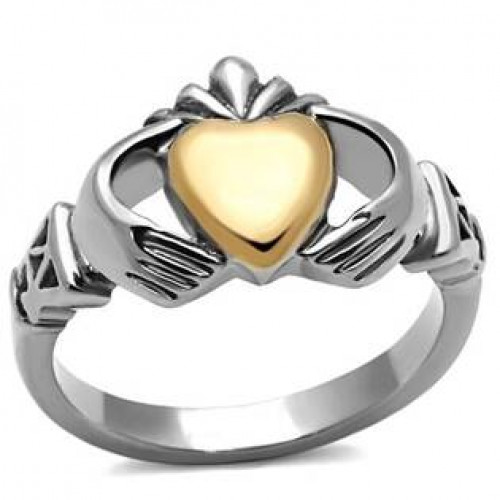 Ocelový prsten Claddagh 1