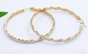 Náušnice z oceli kruhy zlaté