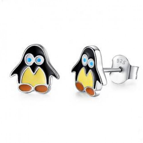 Dětské stříbrné náušnice tučňáčci