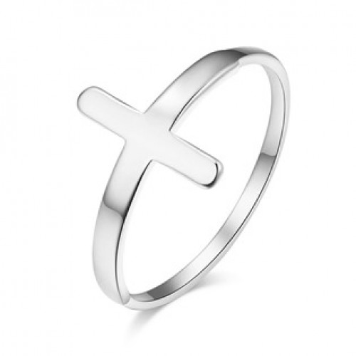 Ocelový prsten kříž, vel. 55