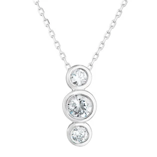 Stříbrný náhrdelník se třemi zirkony