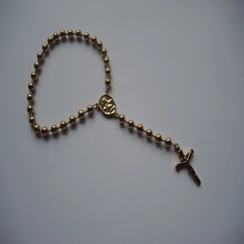 Náramek růženec z chirurgické oceli zlacený