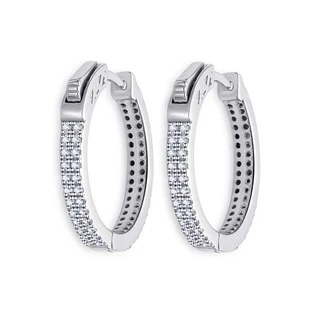 Stříbrné náušnice kruhy se zirkony