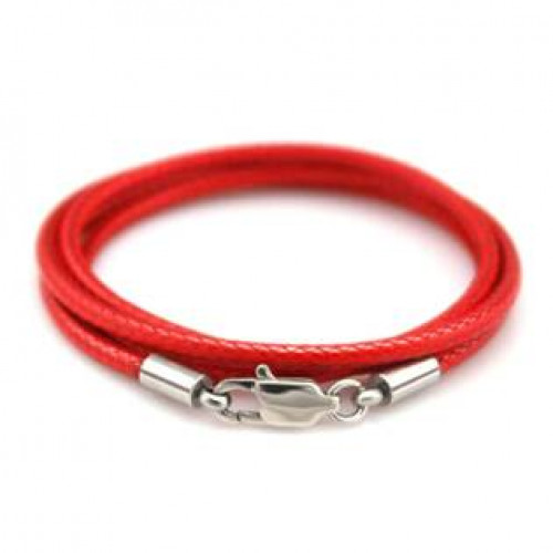 Splétaný náhrdelník, tl. 2 mm v barvě červené