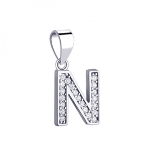Stříbrný přívěsek-iniciály písmeno N