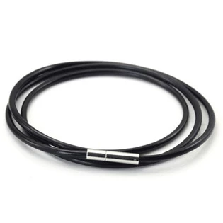 Kaučuková šňůrka s ocelovým uzávěrem, tl. 2 mm 45cm