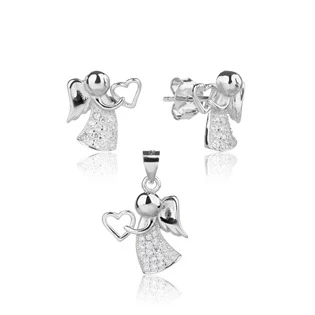 Stříbrná souprava šperků s andílky