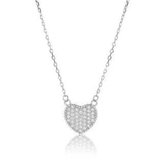 Střibrný náhrdelník srdíčko se zirkony