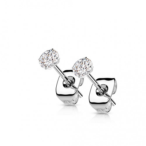 Titanové náušnice s kulatým zirkonem 2.5mm