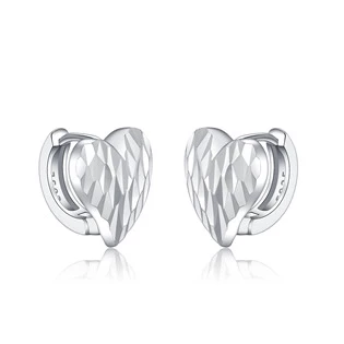 Stříbrné náušnice kroužky se srdíčky