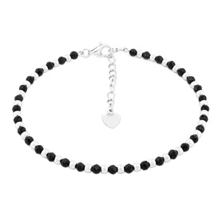 Stříbrný náramek se černými kamínky
