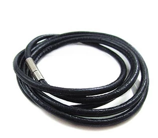 Kožená šňůrka na krk - bajonetový uzávěr, tl. 3 mm 40mm