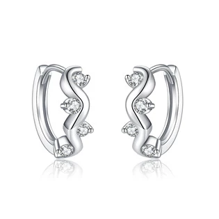 Stříbrné náušnice kroužky se zirkony