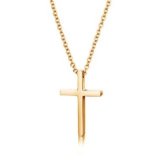 Zlacený ocelový řetízek s přívěškem křížek