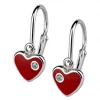 Další: Dětské stříbrné náušnice - srdíčka červená