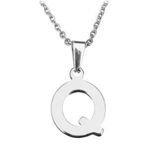 Ocelový řetízek s přívěškem iniciála "Q"