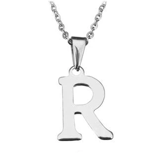 Ocelový řetízek s přívěškem iniciála "R"