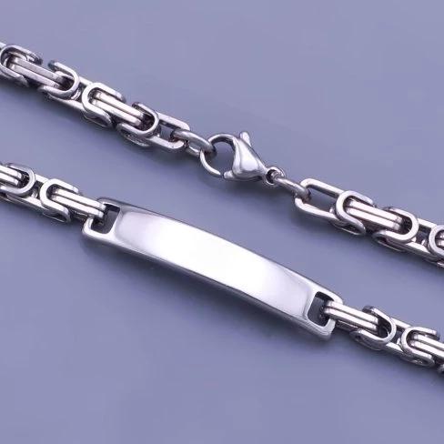 Pánský královský náramek s destičkou z chirurgické oceli