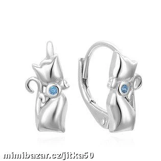 Stříbrné náušnice kočičky