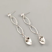 Náušnice DLOUHÉ ŘETÍZKOVÉ zdobí Navette Swarovski 15mm