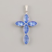 Přívěsek KŘÍŽEK zdobí Navette Swarovski 10mm
